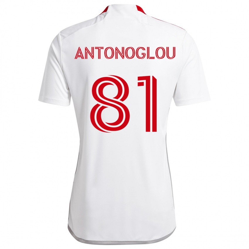 Niño Camiseta Themi Antonoglou #81 Blanco Rojo 2ª Equipación 2024/25 La Camisa Argentina