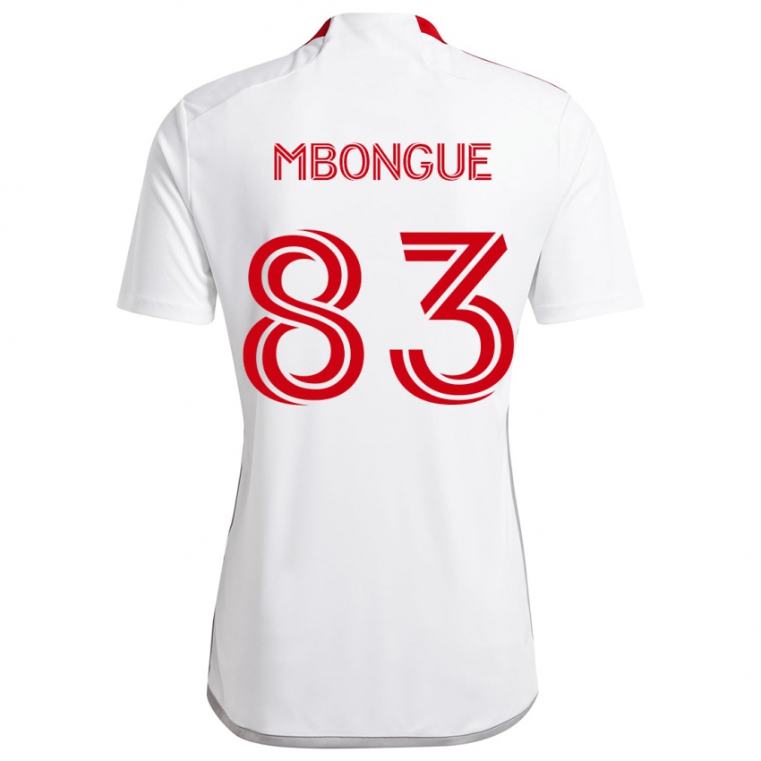 Niño Camiseta Hugo Mbongue #83 Blanco Rojo 2ª Equipación 2024/25 La Camisa Argentina