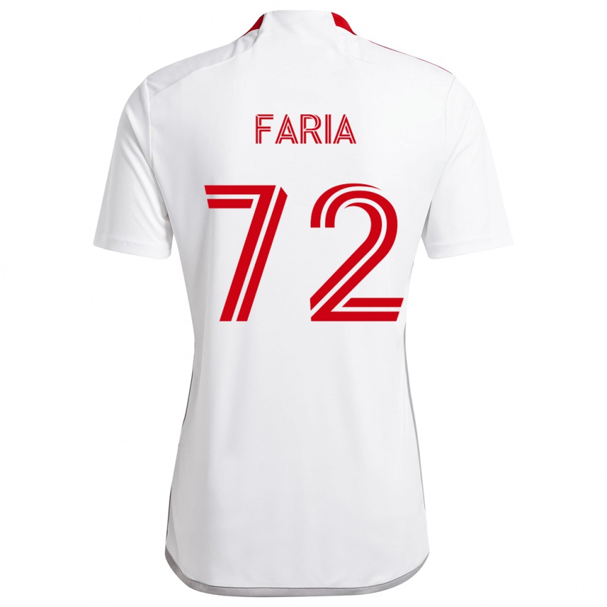 Niño Camiseta Jordan Faria #72 Blanco Rojo 2ª Equipación 2024/25 La Camisa Argentina