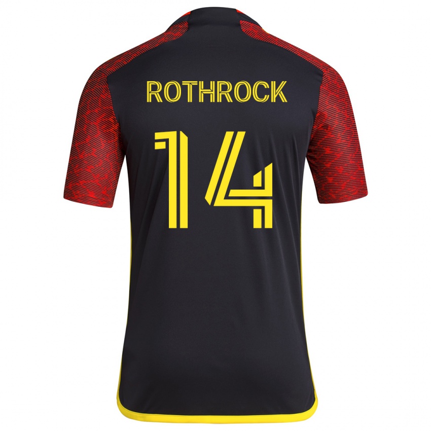 Niño Camiseta Paul Rothrock #14 Negro Rojo 2ª Equipación 2024/25 La Camisa Argentina