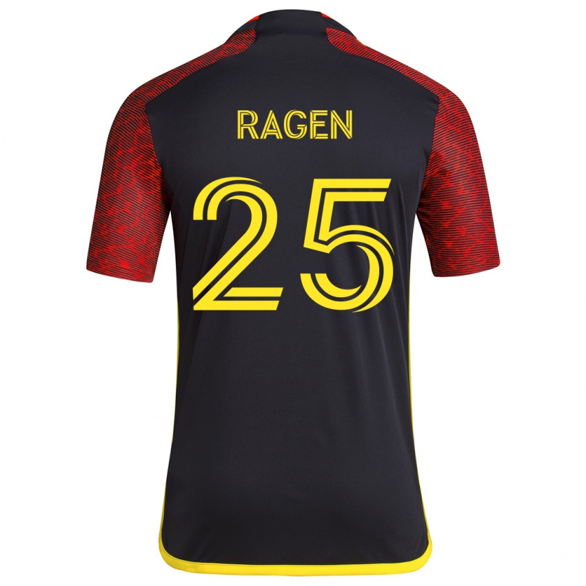 Niño Camiseta Jackson Ragen #25 Negro Rojo 2ª Equipación 2024/25 La Camisa Argentina