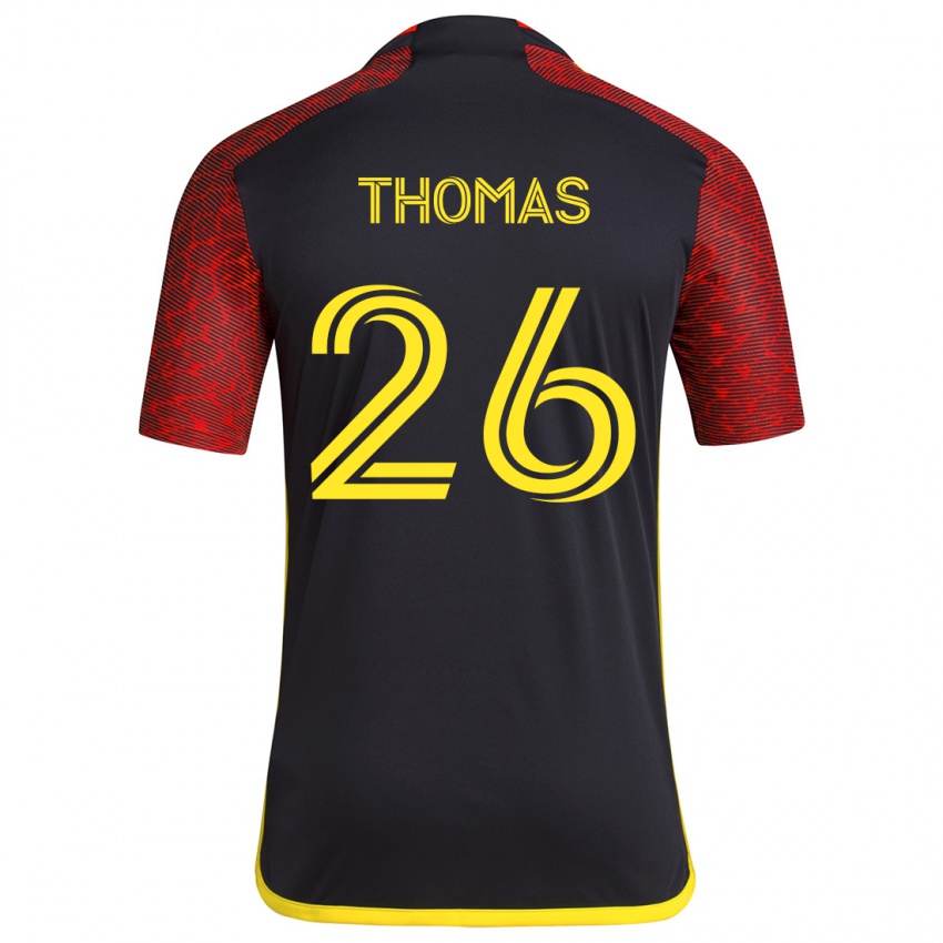 Niño Camiseta Andrew Thomas #26 Negro Rojo 2ª Equipación 2024/25 La Camisa Argentina