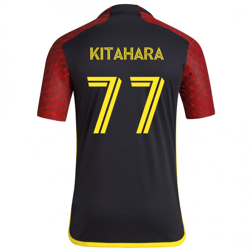 Niño Camiseta Sota Kitahara #77 Negro Rojo 2ª Equipación 2024/25 La Camisa Argentina