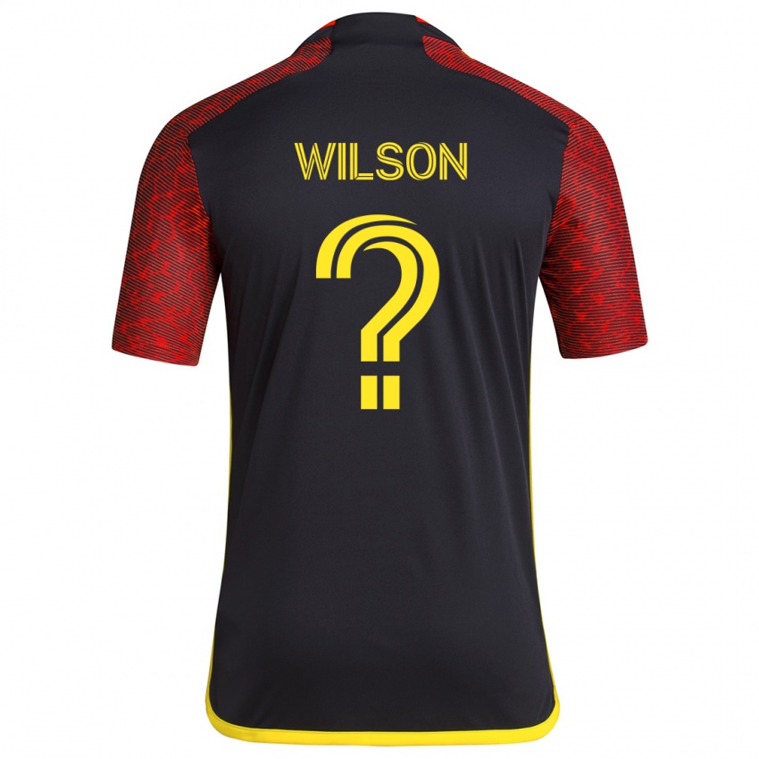 Niño Camiseta Trevor Wilson #0 Negro Rojo 2ª Equipación 2024/25 La Camisa Argentina