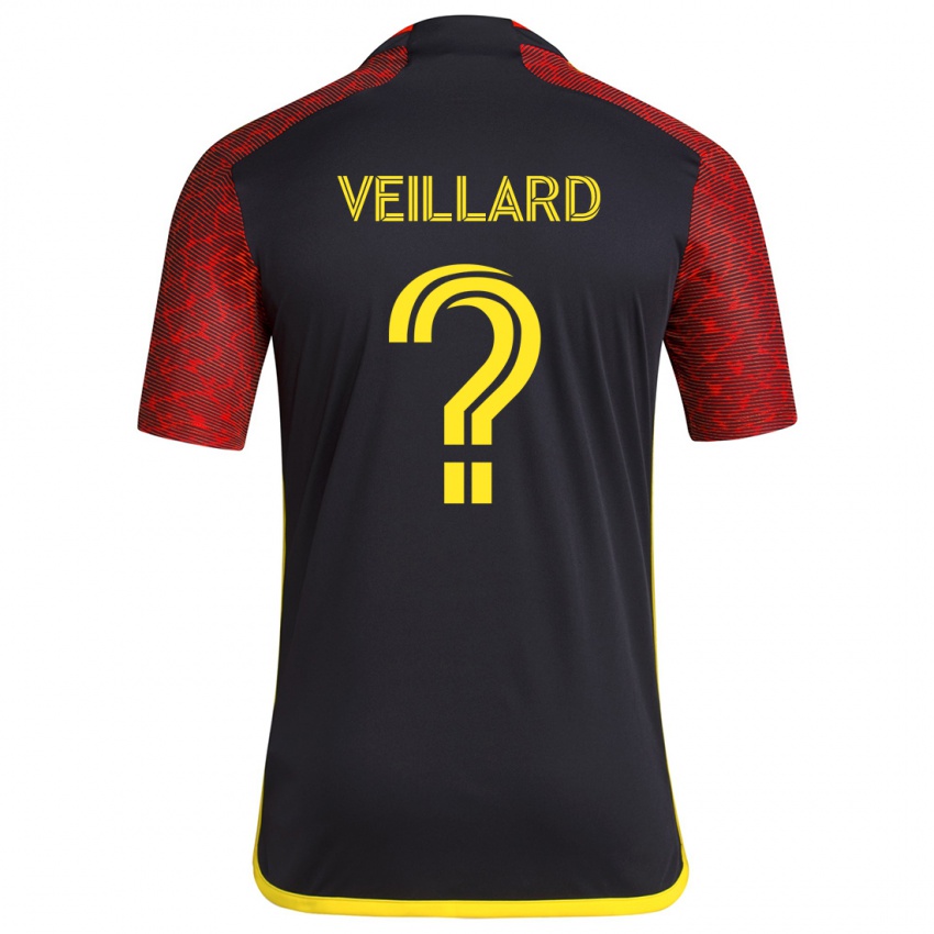 Niño Camiseta Etienne Veillard #0 Negro Rojo 2ª Equipación 2024/25 La Camisa Argentina