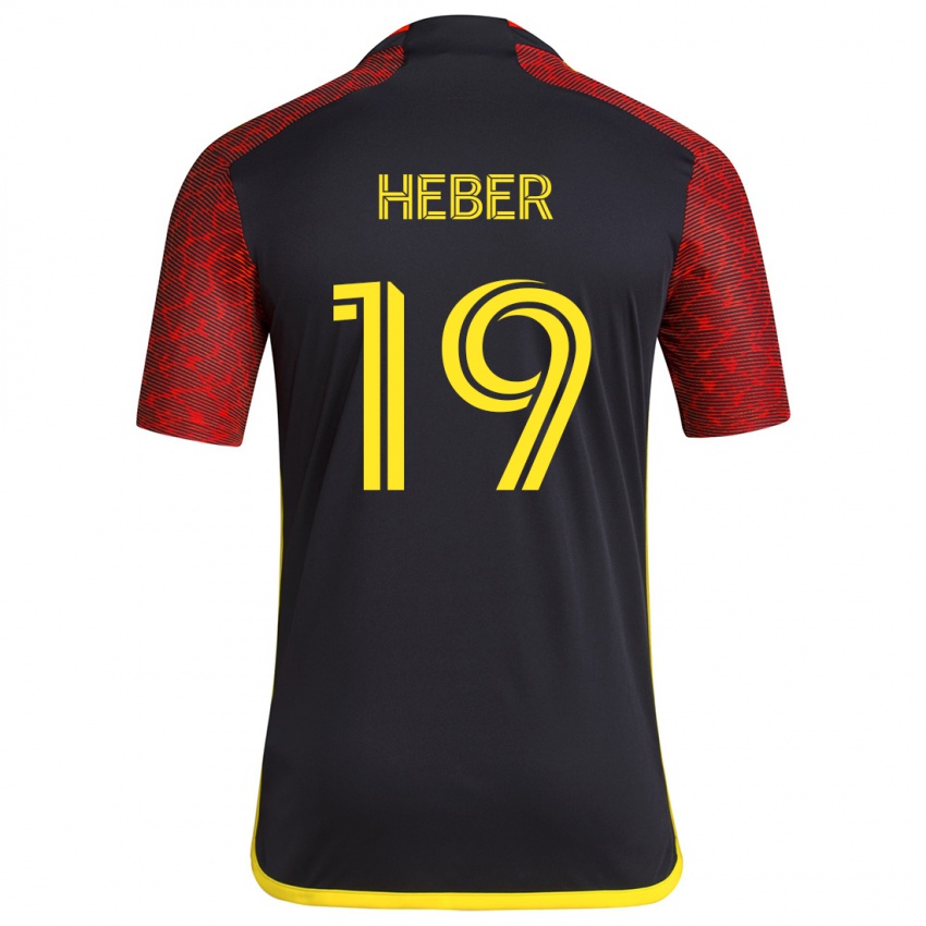 Niño Camiseta Héber #19 Negro Rojo 2ª Equipación 2024/25 La Camisa Argentina