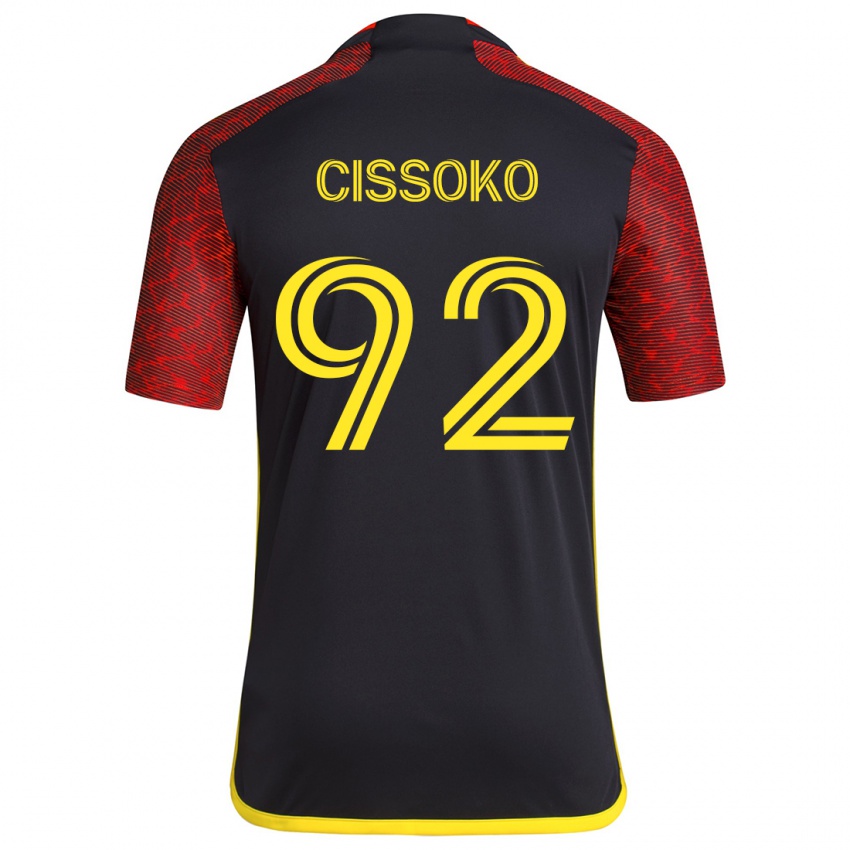 Niño Camiseta Abdoulaye Cissoko #92 Negro Rojo 2ª Equipación 2024/25 La Camisa Argentina