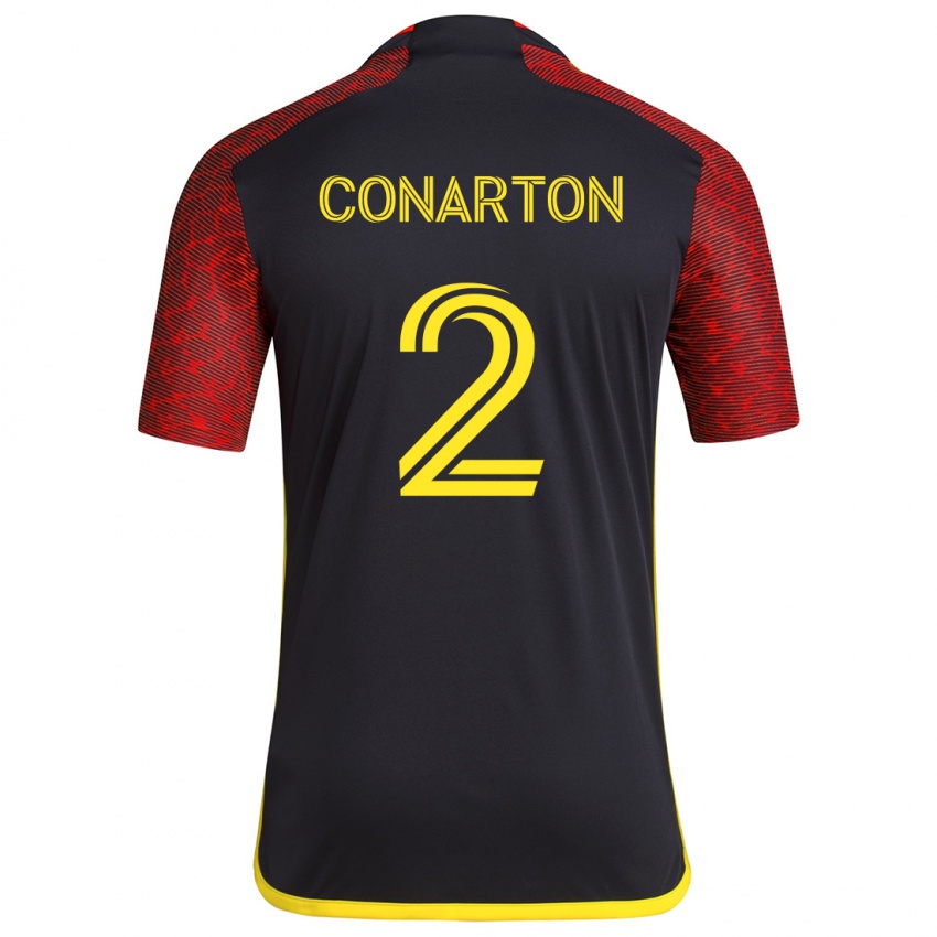 Niño Camiseta Alyssa Conarton #2 Negro Rojo 2ª Equipación 2024/25 La Camisa Argentina