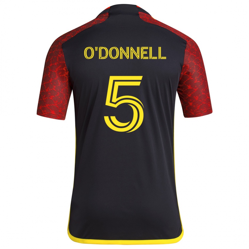 Niño Camiseta Kristina O'donnell #5 Negro Rojo 2ª Equipación 2024/25 La Camisa Argentina