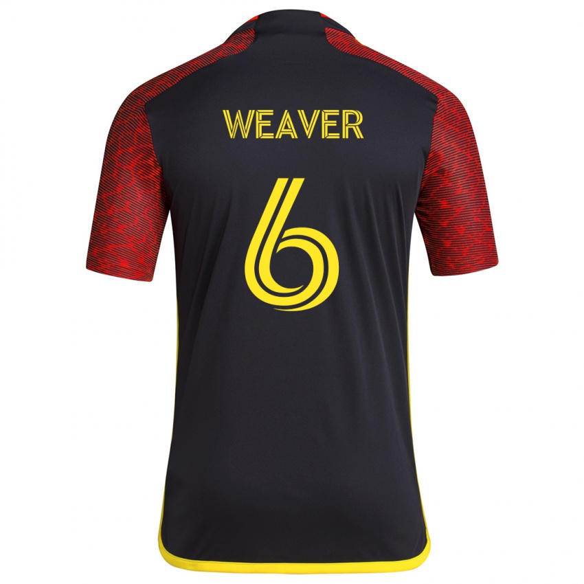 Niño Camiseta Morgan Weaver #6 Negro Rojo 2ª Equipación 2024/25 La Camisa Argentina