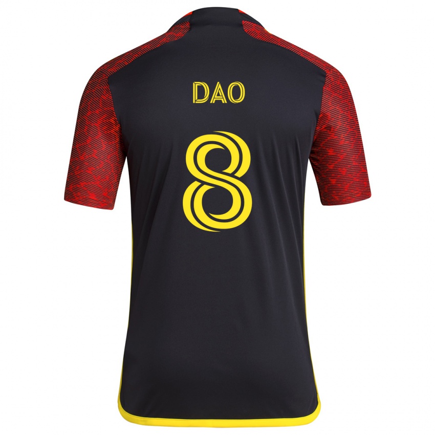 Niño Camiseta Kaylee Dao #8 Negro Rojo 2ª Equipación 2024/25 La Camisa Argentina