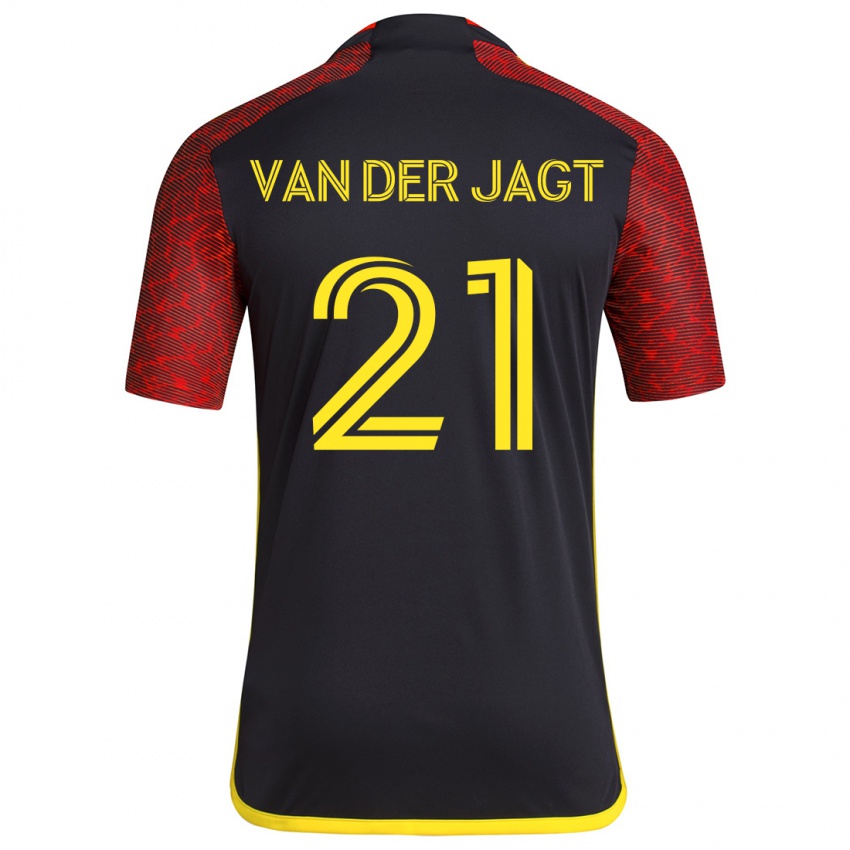 Niño Camiseta Olivia Van Der Jagt #21 Negro Rojo 2ª Equipación 2024/25 La Camisa Argentina