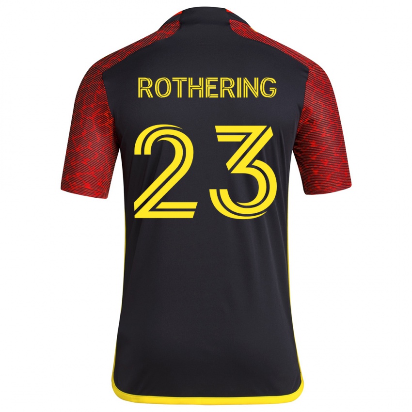 Niño Camiseta Holly Rothering #23 Negro Rojo 2ª Equipación 2024/25 La Camisa Argentina