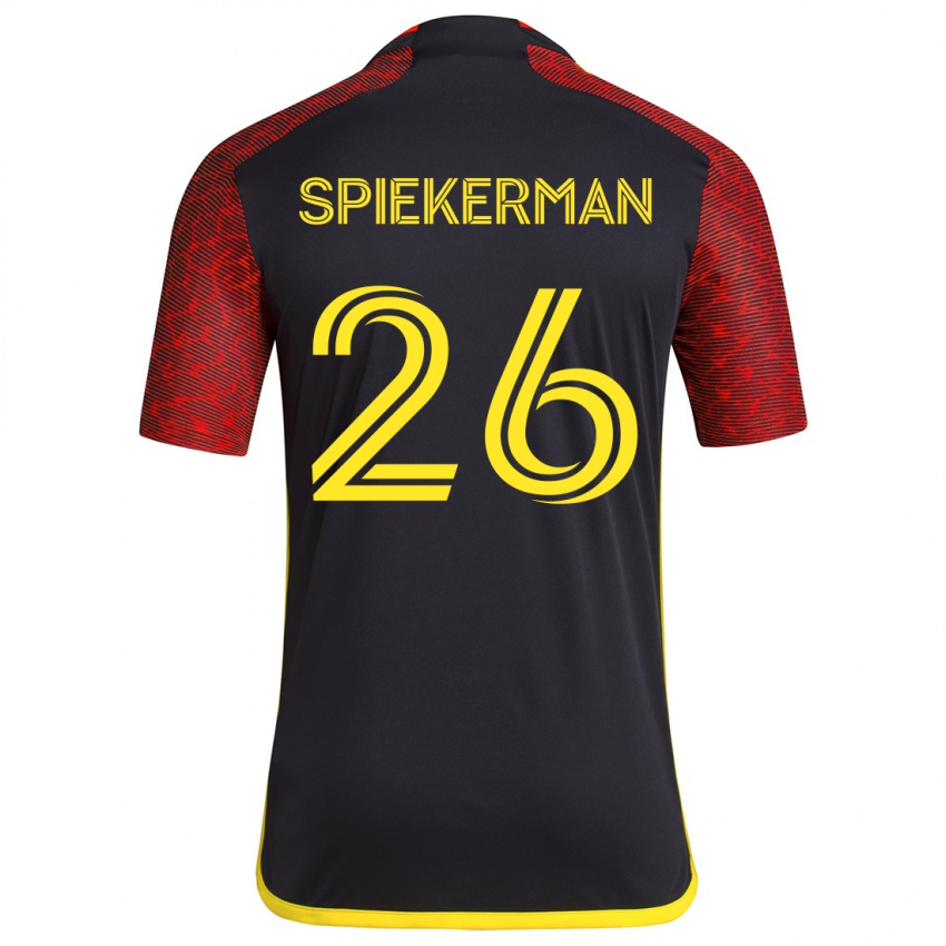 Niño Camiseta Stephanie Spiekerman #26 Negro Rojo 2ª Equipación 2024/25 La Camisa Argentina