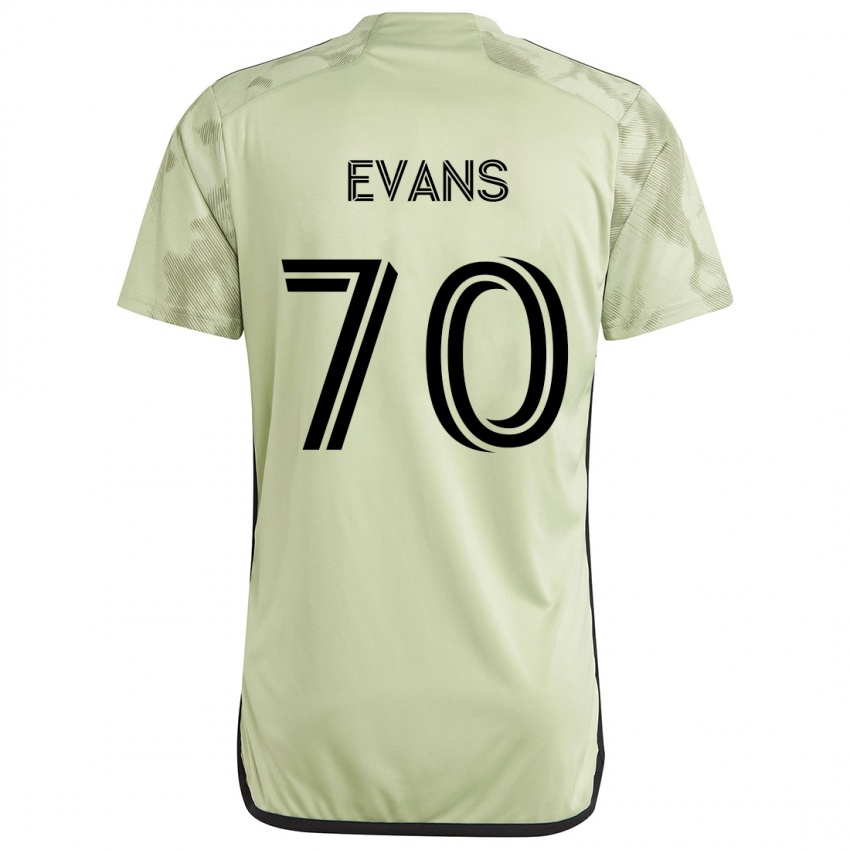 Niño Camiseta Matthew Evans #70 Verde Claro 2ª Equipación 2024/25 La Camisa Argentina