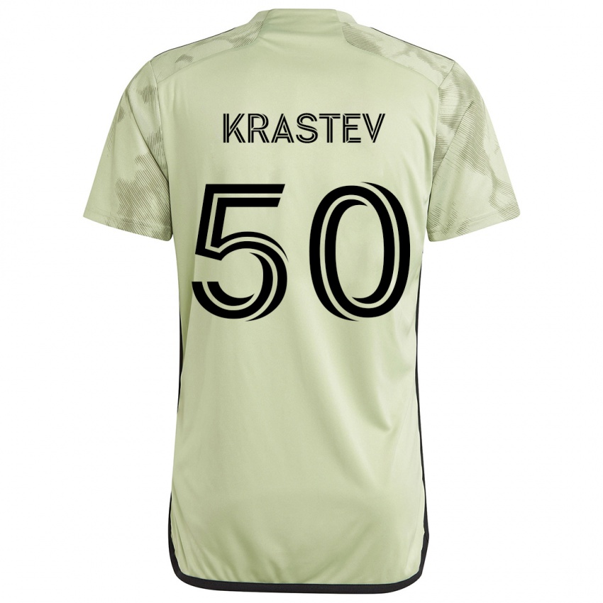 Niño Camiseta Filip Krastev #50 Verde Claro 2ª Equipación 2024/25 La Camisa Argentina