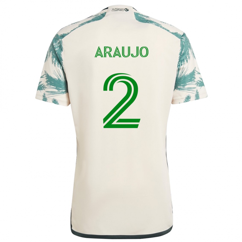 Niño Camiseta Miguel Araujo #2 Beige Marrón 2ª Equipación 2024/25 La Camisa Argentina