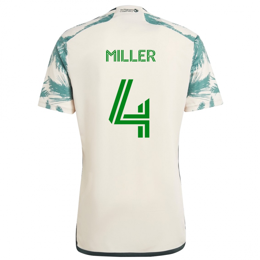 Niño Camiseta Kamal Miller #4 Beige Marrón 2ª Equipación 2024/25 La Camisa Argentina