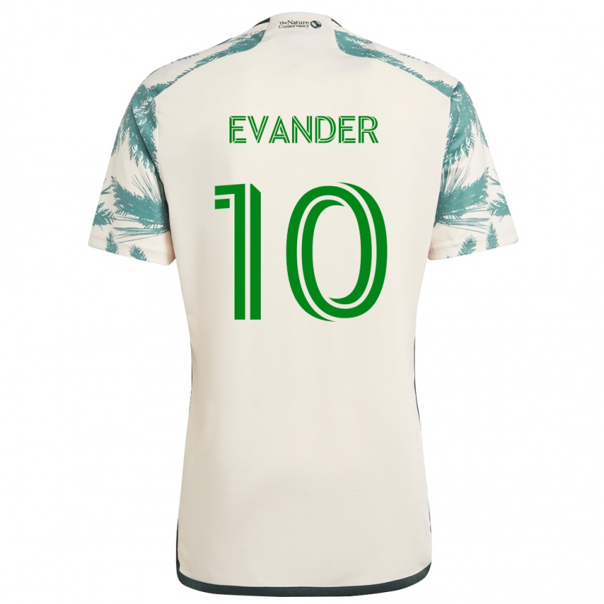 Niño Camiseta Evander #10 Beige Marrón 2ª Equipación 2024/25 La Camisa Argentina