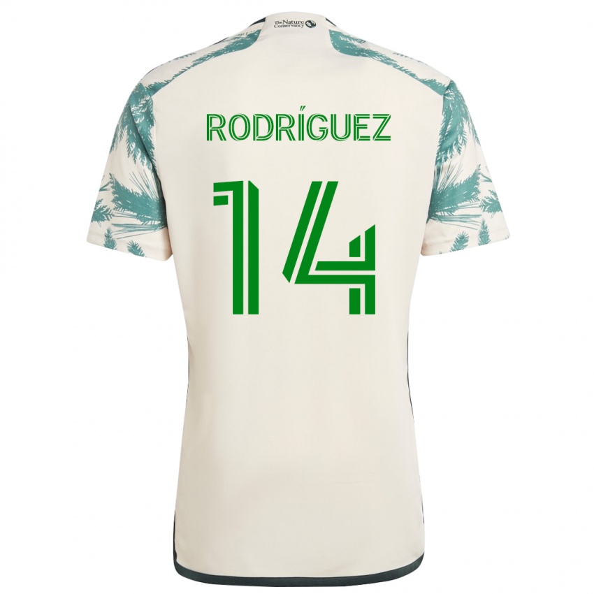 Niño Camiseta Jonathan Rodriguez #14 Beige Marrón 2ª Equipación 2024/25 La Camisa Argentina