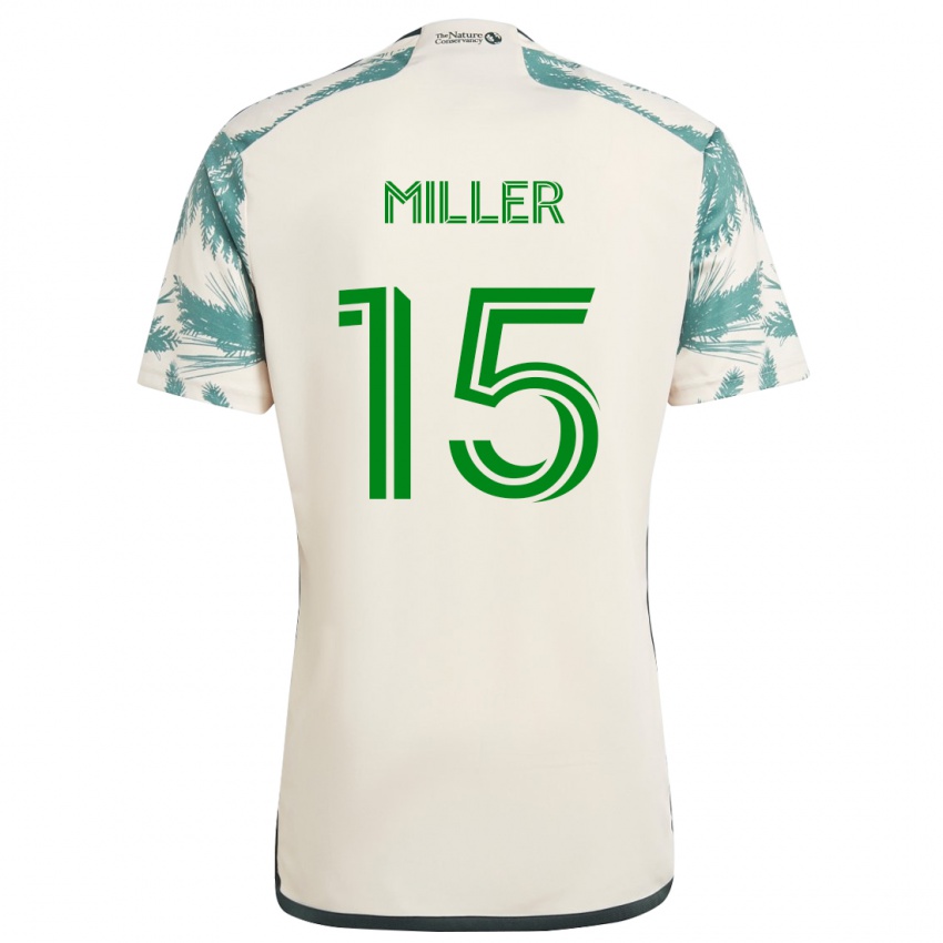 Niño Camiseta Eric Miller #15 Beige Marrón 2ª Equipación 2024/25 La Camisa Argentina