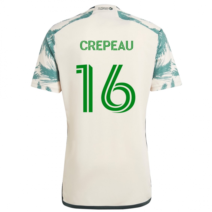 Niño Camiseta Maxime Crépeau #16 Beige Marrón 2ª Equipación 2024/25 La Camisa Argentina