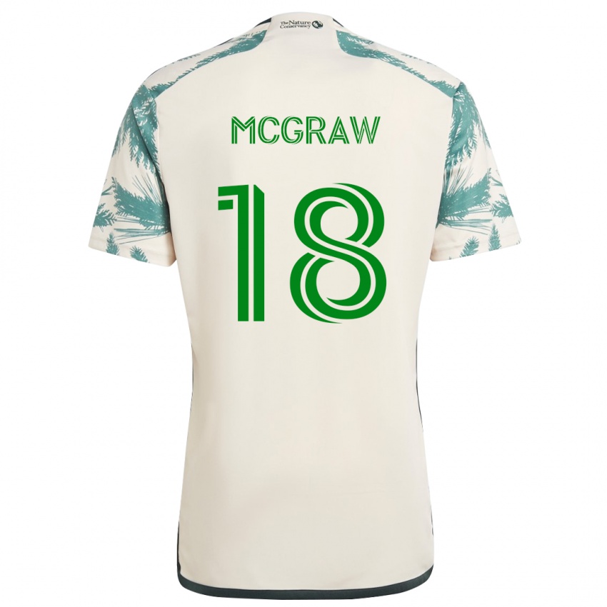 Niño Camiseta Zac Mcgraw #18 Beige Marrón 2ª Equipación 2024/25 La Camisa Argentina