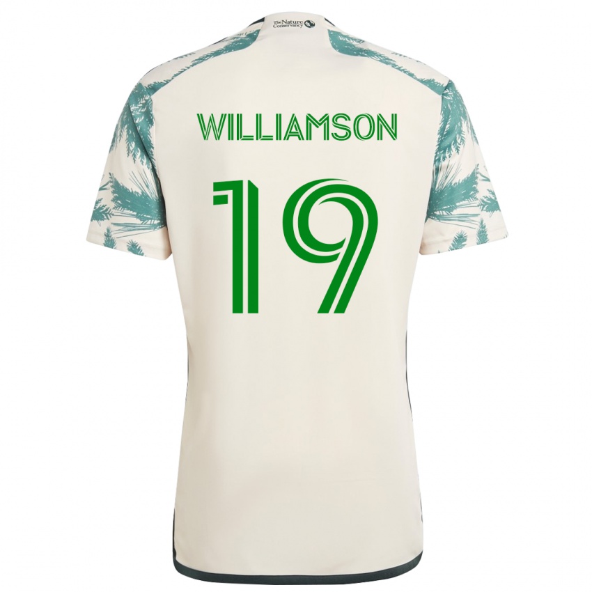 Niño Camiseta Eryk Williamson #19 Beige Marrón 2ª Equipación 2024/25 La Camisa Argentina