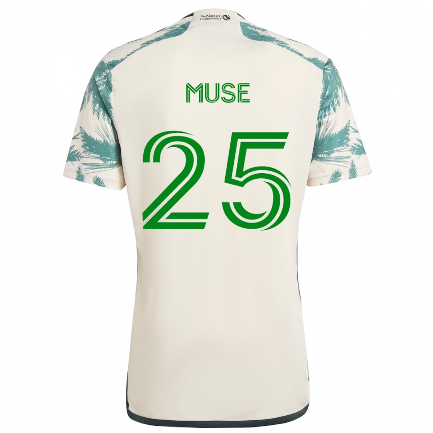 Niño Camiseta Trey Muse #25 Beige Marrón 2ª Equipación 2024/25 La Camisa Argentina