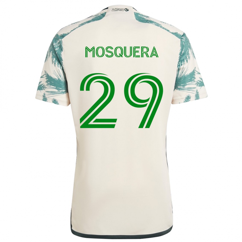 Niño Camiseta Juan David Mosquera #29 Beige Marrón 2ª Equipación 2024/25 La Camisa Argentina