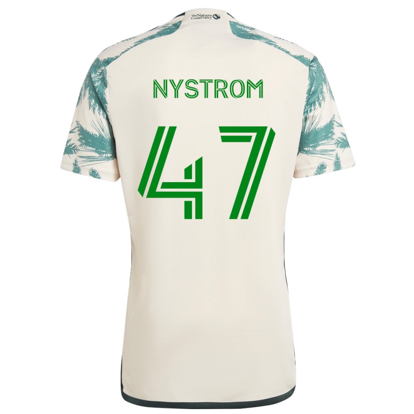 Niño Camiseta Maximo Nystrom #47 Beige Marrón 2ª Equipación 2024/25 La Camisa Argentina