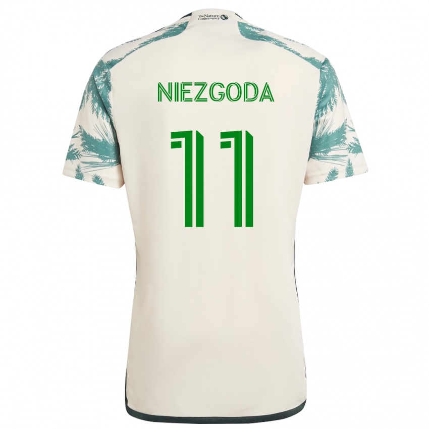 Niño Camiseta Jaroslaw Niezgoda #11 Beige Marrón 2ª Equipación 2024/25 La Camisa Argentina