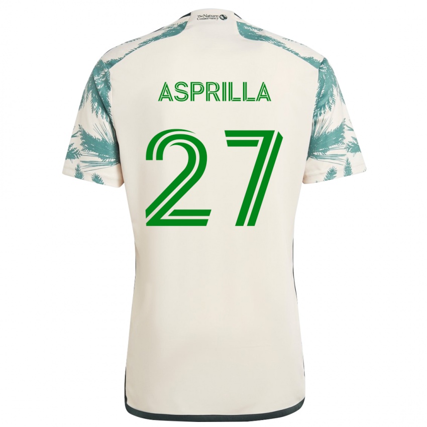 Niño Camiseta Dairon Asprilla #27 Beige Marrón 2ª Equipación 2024/25 La Camisa Argentina