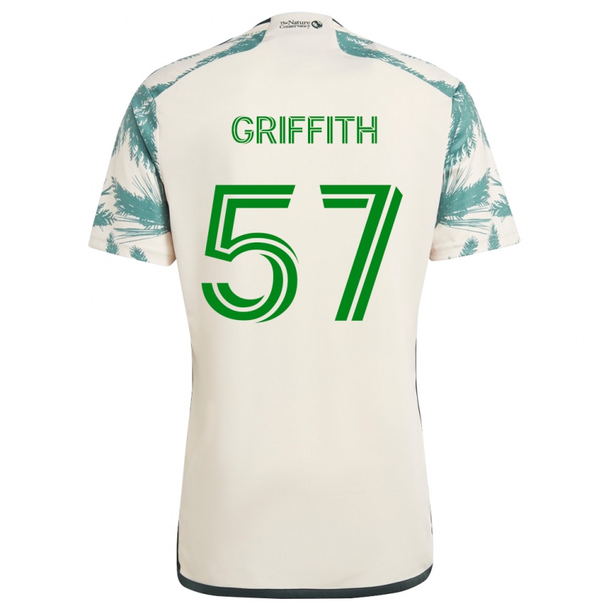 Niño Camiseta Víctor Griffith #57 Beige Marrón 2ª Equipación 2024/25 La Camisa Argentina