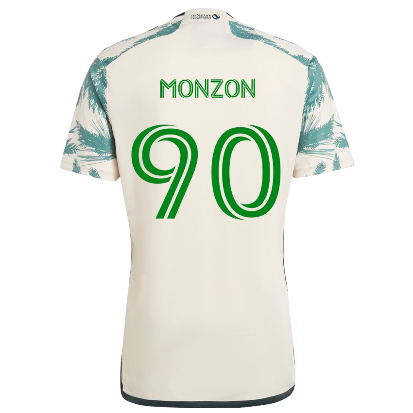 Niño Camiseta Florián Monzón #90 Beige Marrón 2ª Equipación 2024/25 La Camisa Argentina