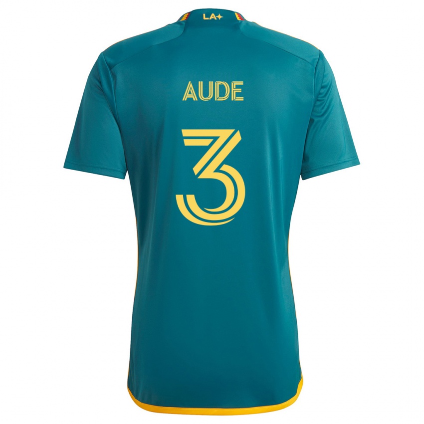 Niño Camiseta Julián Aude #3 Verde Amarillo 2ª Equipación 2024/25 La Camisa Argentina