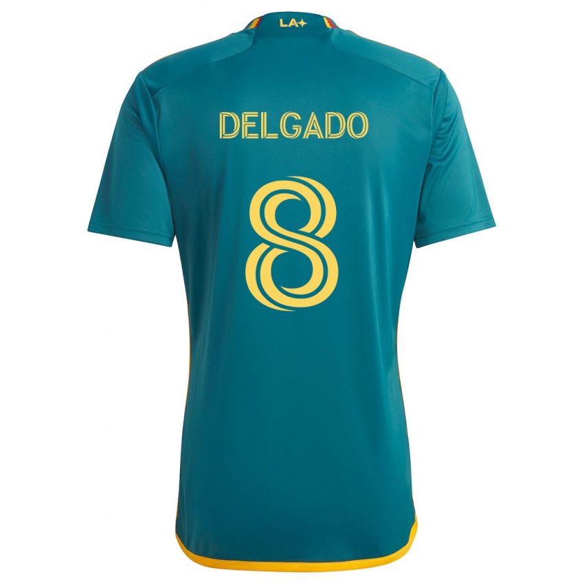 Niño Camiseta Mark Delgado #8 Verde Amarillo 2ª Equipación 2024/25 La Camisa Argentina