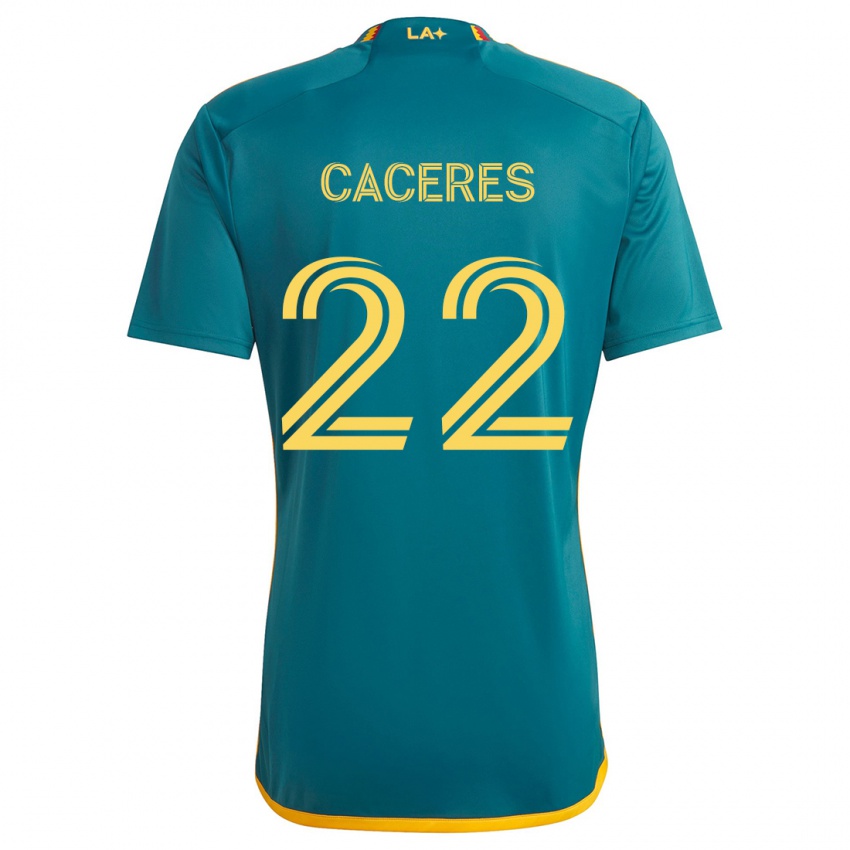 Niño Camiseta Martín Cáceres #22 Verde Amarillo 2ª Equipación 2024/25 La Camisa Argentina