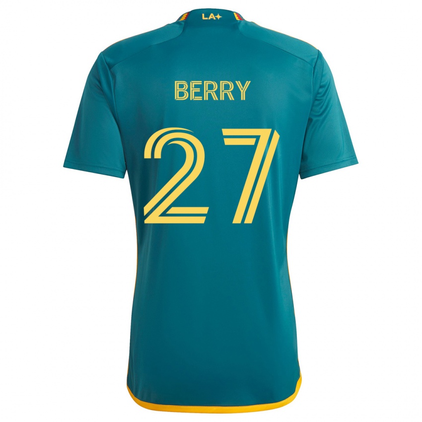 Niño Camiseta Miguel Berry #27 Verde Amarillo 2ª Equipación 2024/25 La Camisa Argentina