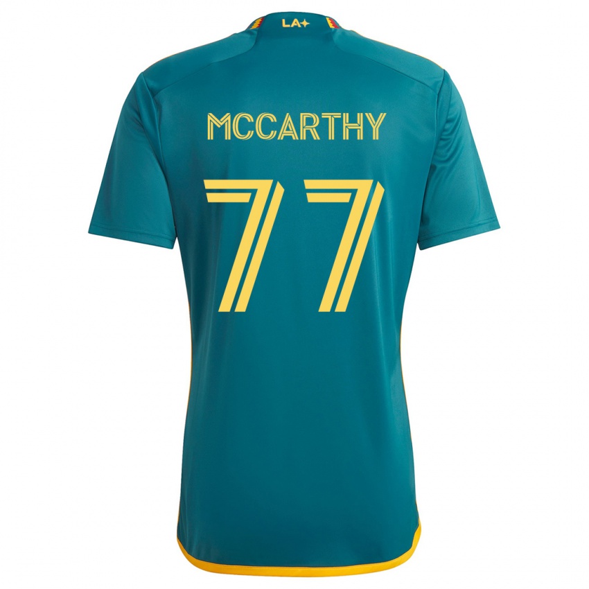 Niño Camiseta John Mccarthy #77 Verde Amarillo 2ª Equipación 2024/25 La Camisa Argentina