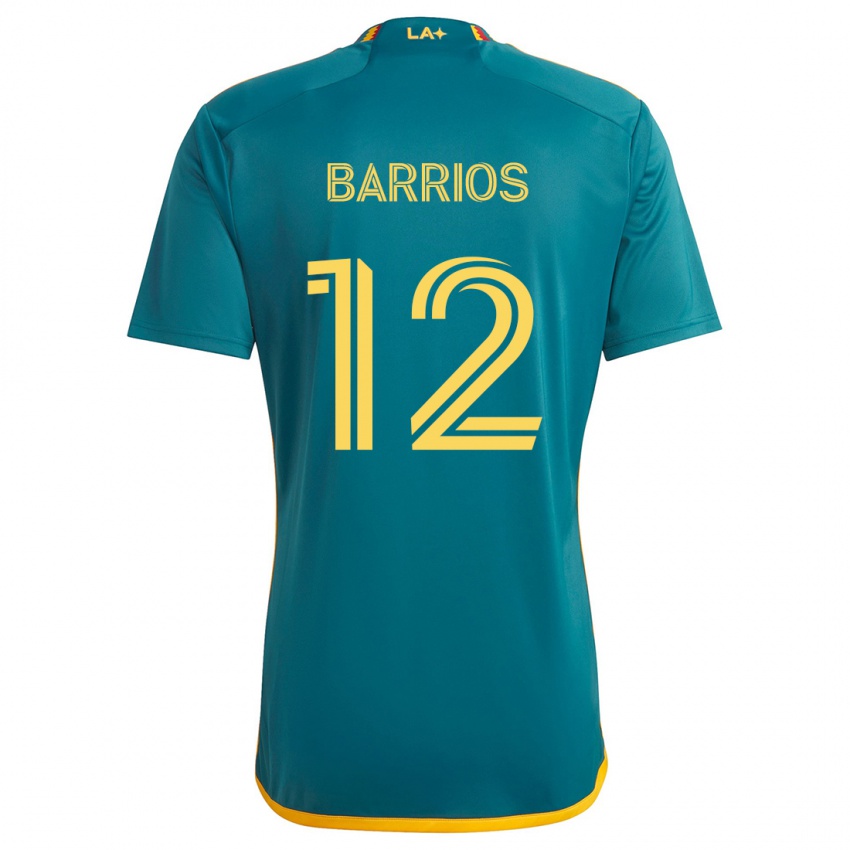 Niño Camiseta Michael Barrios #12 Verde Amarillo 2ª Equipación 2024/25 La Camisa Argentina