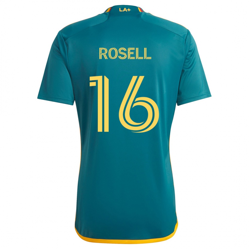 Niño Camiseta Uri Rosell #16 Verde Amarillo 2ª Equipación 2024/25 La Camisa Argentina