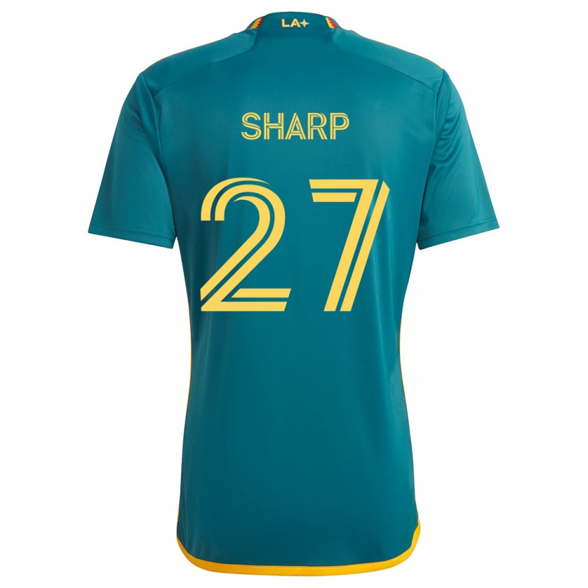 Niño Camiseta Billy Sharp #27 Verde Amarillo 2ª Equipación 2024/25 La Camisa Argentina