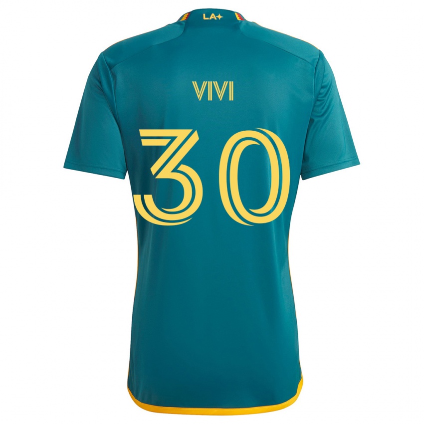 Niño Camiseta Gino Vivi #30 Verde Amarillo 2ª Equipación 2024/25 La Camisa Argentina