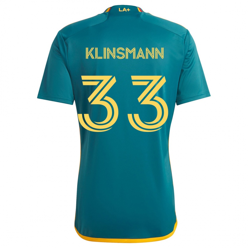 Niño Camiseta Jonathan Klinsmann #33 Verde Amarillo 2ª Equipación 2024/25 La Camisa Argentina