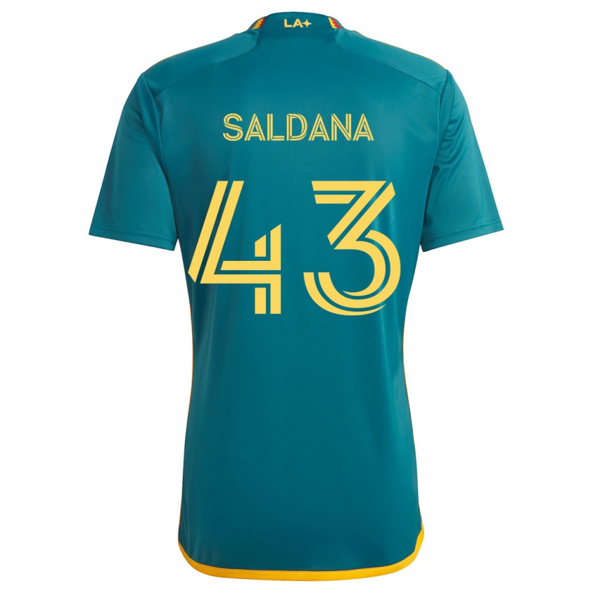 Niño Camiseta Adam Saldaña #43 Verde Amarillo 2ª Equipación 2024/25 La Camisa Argentina