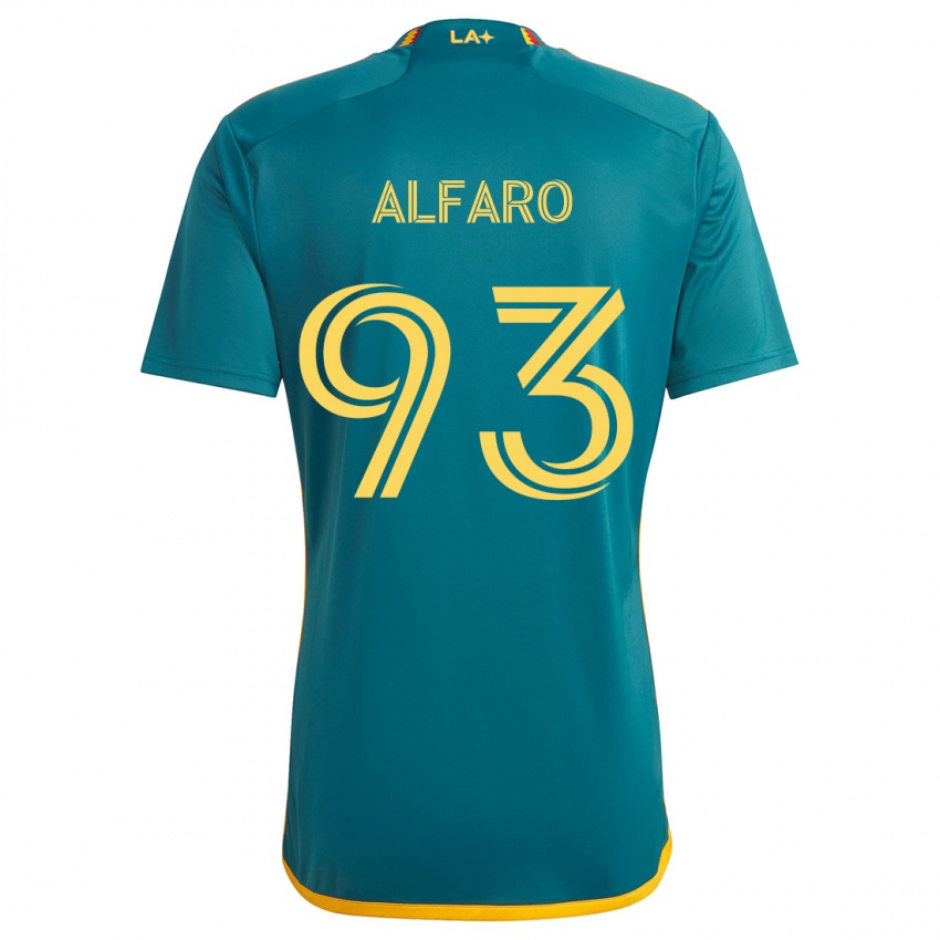 Niño Camiseta Tony Alfaro #93 Verde Amarillo 2ª Equipación 2024/25 La Camisa Argentina