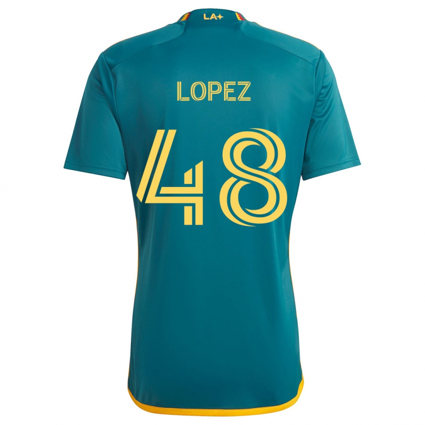 Niño Camiseta Diego López #48 Verde Amarillo 2ª Equipación 2024/25 La Camisa Argentina