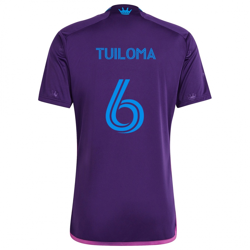 Niño Camiseta Bill Tuiloma #6 Azul Morado 2ª Equipación 2024/25 La Camisa Argentina