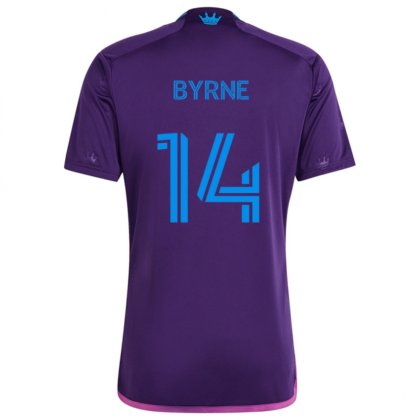 Niño Camiseta Nathan Byrne #14 Azul Morado 2ª Equipación 2024/25 La Camisa Argentina